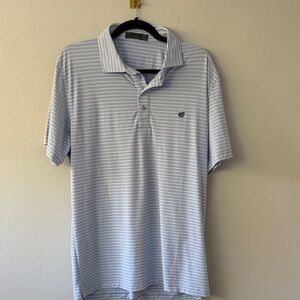 G/FORE Light Blue Striped Polo Shirt